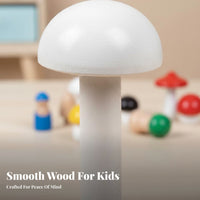 12 Pieces Color Sorting Toadstool Toy Educational Wooden Toadstool Toy Set