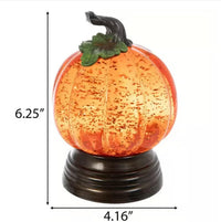 跨境新品 Glitter Lighted Pumpkin Snow Globe闪亮万圣节南瓜灯