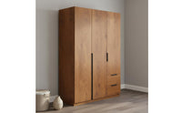 Swing Door Wardrobe Space Saving Freestanding Wardrobe Large Capacity Modern Clothes Armoire for Apartment