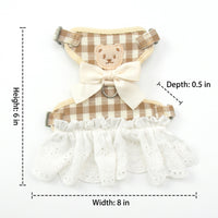 Vest Harness and Cat Walking Harness with Decorative Bow, Buckle Closure Cat Harness for Small Pets, Non-Retractable Outdoor Cat Leash Set