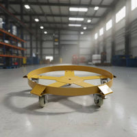 Drum Dolly with Caster Wheels Industrial Steel Drum Dolly Close-to-the-Ground Non Tipping for Factory