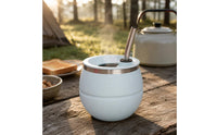 Stainless Steel Drinking Cup Curved Straw Yerba Mate Cup Broad Opening Drinkware for Everyday Use