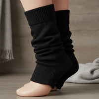 Women's Y2K Solid Color Knit Leg Warmers for Boots and Casual Wear