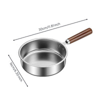 Stainless Steel Saucepan with Wooden Handle Rust-Resistant Pot with Wooden Handle for Infant Meals Making, Sauce Warming, Kitchen