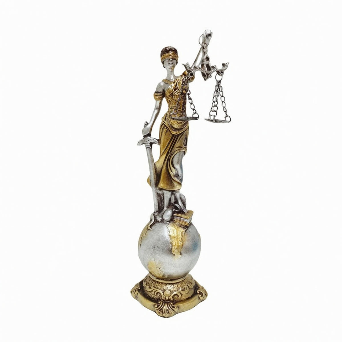 Lady Justice Statue Tabletop Lady Justice Figurine Textured for Bookshelf