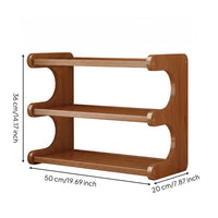 Warm Brown Finish Tabletop Cup Rack Sturdy Bamboo Mug Rack Compact Bamboo Shelf Unobstructed Design