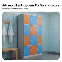 Waterproof Plastic Locker Long-Lasting ABS Storage Cabinet Large Capacity Colorful Changing Room Cabinet Easy Assembly for Employees, Students, Gym, Swimming Pool, Bathroom, Spa