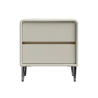 Modern Design 3-Drawer Rounded Nightstand Large Capacity Bedside Table Compact Footprint Home Furniture Handleless Design for Homeowners, Apartment Dwellers, Students, Bedroom, Study Room, Away Ice