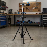 Floor-Standing Bike Repair Stand with Clamp Telescoping Cycle Stand with Tray Rotating Bike Holder Heavy-Duty for Cyclists, Home Garage