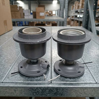 E27 Lamp Holder with Fixed Base and Wire for Workshop Lighting, Cast Aluminum High Temperature Resistant Bulb Holder, E27 Lamp for DIY Lighting