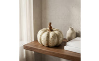 Light-Toned Ceramic Pumpkin Ornament Brown Stem Ceramic Pumpkin Figurine Smooth Finish Home decorations