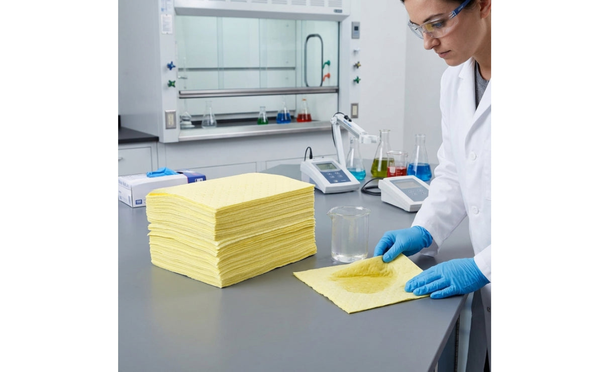100 Pieces Absorbent Sheet Industrial Absorbent Pads Thin for Factory, Research Facility