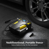 Built-in LED Light Portable Tire Inflator Multi-Purpose Vehicle Accessory Fast Inflation Automotive Tool Digital Pressure Gauge for Enginecyclists, DIY Enthusiasts, Roadside Emergency, Travel, Outdoor, Camping Trips