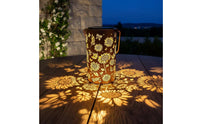Waterproof Solar Floral Lantern Wrought Iron Floral Shadow Caster Lamp Auto On/deactivated Garden Decoration for Courtyard, Balcony
