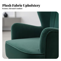 Modern Minimalist Design Upholstered High-Back Armchair High Backrest Support Indoor Furniture Sumptuous Upholstery Accent Chair Thickly Padded Cushion for Salon Owners, Interior Decorators, Bedroom, Reception Area, Dressing Room, Office
