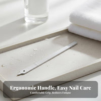 Stainless Steel Nail File Washable Stainless Metal Fingernail File Sturdy Double-Sided Nail for Women, Adults, Mobile, Travel, Pedicure