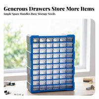 Pull-out Drawers Small Parts Drawer Organizer Vertical Plastic Parts Cabinet for Workshop, Electronics Bench