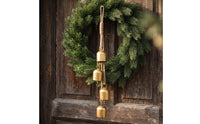 Hanging Bell with Rope Vintage-Style Bell with Rope Rustic Ornament for Farmhouse Decor, Door Wreath, Christmas Tree