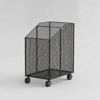 Fitness Mat Storage Cart Fitness Exercise Gear Holder with Wheels Metal Mesh Storage Basket with Wheels for Home Gym, Bedroom, Living Room