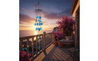 Colorful Nautical Glass Wind Chime Ocean Themed Sea Star Wind Chime Decorative for Garden, Patio, Balcony