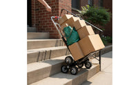 Foldable Stair Climbing Hand Truck Telescoping Handle Heavy Duty Stair Climber Utility Cart Sturdy Frame 6-Wheel Folding Dolly for Shopping, Warehouse, Moving