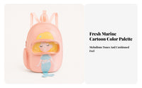 Transparent Window Swim Backpack Zippered Compartment Cartoon Print Backpack Soft-Shell Swim Bag Carry Loop for Children, Swimming, Beach