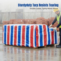 Tricolor Stripe Rainproof Tarp, Thickened Waterproof Sheet, Tear-Resistant, Multi-Purpose Cover