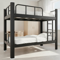 Metal Bunk Bed Frame Heavy Duty Bunk Bed with Guardrail Space-Saving Furniture for Teens, Students, Shared Bedroom, Dormitory, Hostel