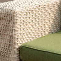 Outdoor Sofa, Garden Furniture, Black, 2-Seater, Modern Minimalist, Rattan Style