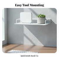 Easy Installation Drill-without Drilling Image Display Device Shelf Space Saving Image Display Device Wall Shelf Sturdy for Renters, Bedroom