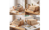 Art Supply Organizer Compartmented Artist Supply Storage Box Rectangular Pencil Storage Box with Drawers for Students, Teachers, Desk, Classroom