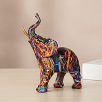 Elephant Figurine Graceful Pachyderm Statue Decorative Animal Statue for Entryway Console