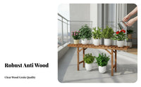 Complimentarystanding 3-Tier Plant Ladder Multi-Tiered 3-Tier Ladder Shelf Stable Design Display Stand Easy Assembly for Gardeners, Apartment Dwellers, Homeowners, Balcony, Living Room, Indoor, Garden