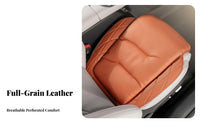 Nappa Leather Cushion Four Seasons Use Universal Pad Full Back Support Leather Driving Cushion for Commuters, Families, Long Drives
