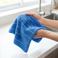 Large 45cm x 65cm Microfibre Cloth and Microfibre Towel, Thickened Striped Cleaning Cloth, High Absorbency for Kitchen, Car Wiping and Bathing