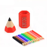 Faceted Dollhouse Writing Utensil Holder Tiny Matching 1:12 Scale Writing Utensil Holder Embossed Lettering Desk Accessory Pointed Tip