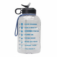 2.2L Water Bottle with Time Marker Wide Mouth Half Gallon Inspirational Water Jug Food Grade Material Drinkware for Fitness Enthusiasts