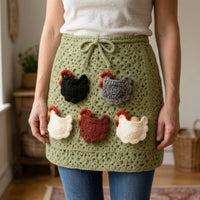 Handmade Egg Gathering Apron with Chicken Pockets Rustic Egg Collecting Apron with Chicken Pockets Whimsical Charming for Homesteaders, Backyard Farm