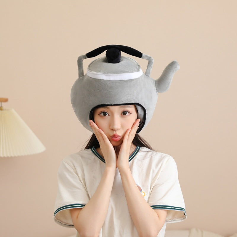 跨境 开水壶头套帽子 拍照道具 卡通头套 摄影道具表演道具可定制