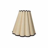Bedside Lamp Shade with Pleated Design and Black Trim, Textile Lampshade for Table 24cm, Vintage Style for Ceiling Lights