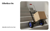 Adjustable Handle Stair Climbing Hand Truck Mute Wheels Heavy Duty Stair Climber Cart All-Terrain 6-Wheel Foldable Dolly for Delivery Personnel, Warehouse Workers, Stairs, Moving, Apartment Buildings, Office