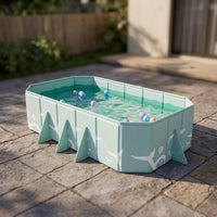 Foldable Pool Rectangular Non-Inflatable Pool for Family, Young Children, Backyard, Garden, Patio
