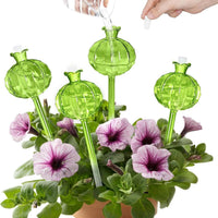 4 Pieces Self-Watering Globe with Stopper Translucent Glass Watering Globe Indoor for Vacationers, Busy Professionals, Potted Plants, Office