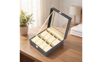 Dustproof Watch Box with Window Padded Watch Case with Glass Lid Rectangular Clear for Enthusiasts