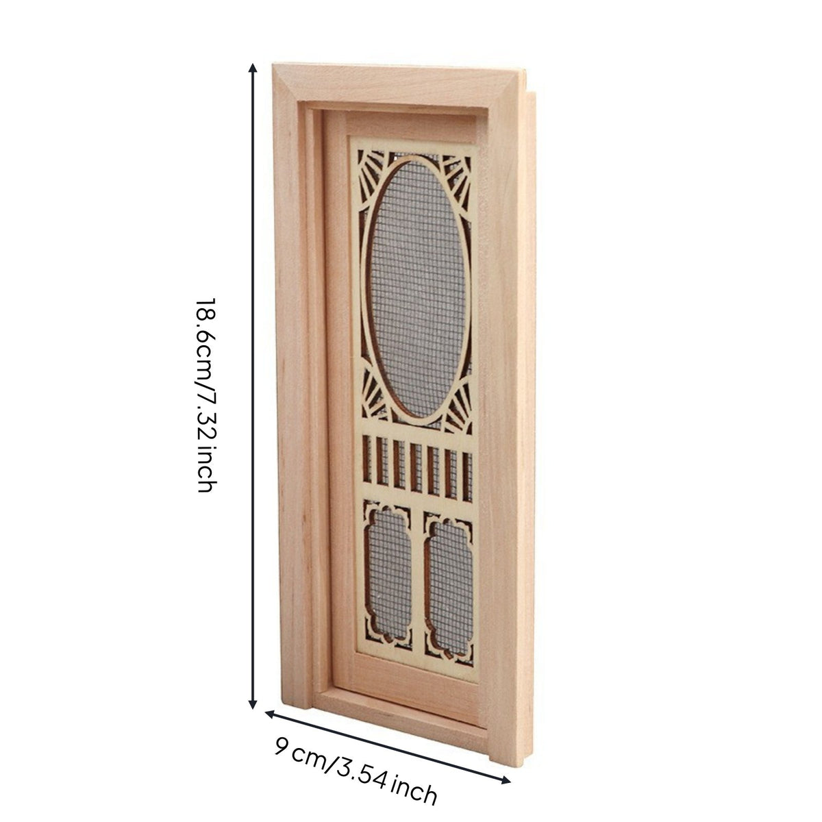 Dollhouse Screen Door Realistic Design 1:12 Scale Dollhouse Miniature Furniture Simple to Install