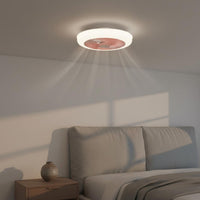 Quiet Flush Mount Fan Light Modern Minimalist Fan Ceiling Lamp Quiet Operation Fandelier Reversible Engine for Bedroom, Dining Room