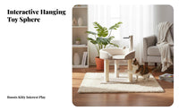 Sisal Scratching Posts Multi-Level Feline Condo Space-Saving Design 2-Tier Feline Tree Stable Base Pet Furniture Includes Dangling Toys for Felines, Kittens, Indoors, Indoor, Play Area, Apartment Living