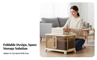 Foldable Design foldable Storage Cabinet Large Capacity foldable Box with Front Doors Secure Latch Organizing Bin Toolwithout tools Assembly for Homeowners, Apartment Dwellers, Bedroom, Living Room, Closet, Kitchen