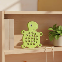 Wooden Threading Turtle Fine Motor Wooden Threading Board Lacing Board with String Child-Centered Activity Puzzle Educational