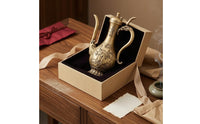 Lidded Brass Spirit Pot Chinese-Style Ornate Brass Spirit Pot for Home Display